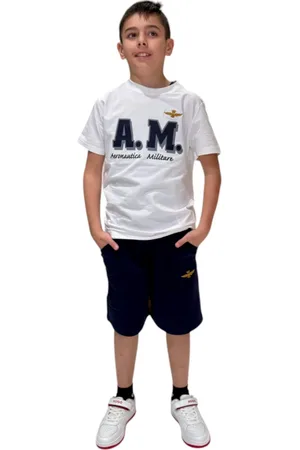 Aeronautica Militare Sport Sets, male, , 14 Y, Cotton Kids Aviation Set T-shirt Shorts