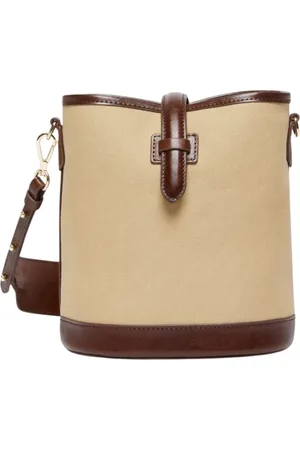 Max Mara Bucket Bags, female, , ONE SIZE, Stylish Fabric Shoulder Bag with Leather Details