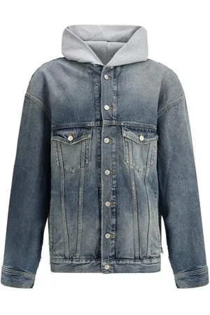 Balenciaga Denim Jackets, male, , M, Oversized Denim Hoodie Jacket