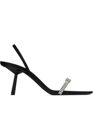 Saint Laurent High Heel Sandals, female, , 4 1/2 UK, Crystal Detail Leather Sandals