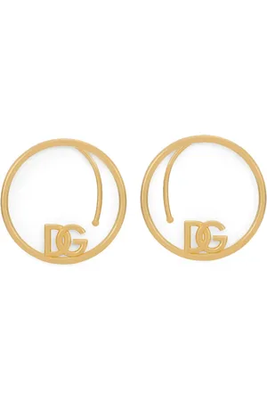 Dolce & Gabbana Golden Bijoux Earrings Engraved Logo