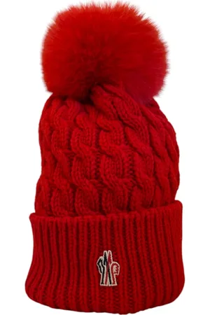 Moncler Beanies, unisex, , ONE SIZE, Cable Knit Wool Pom Pom Hat