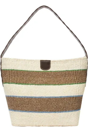 Max Mara Shoulder Bags, female, , ONE SIZE, Beige Bucket Bag with Leather Details