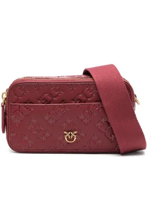Pinko Bordeaux Shoulder Bag Elegant Functionality