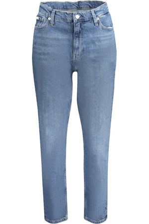 Calvin Klein Denim Mom Jeans with Washed Effect