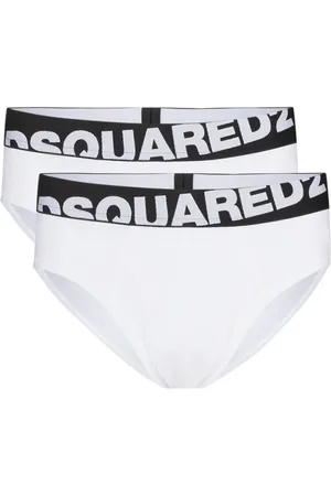 Dsquared2 Logo Print White Cotton Briefs