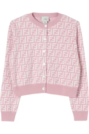 Fendi Cardigans, unisex, , 4 Y, Logo Knit Cardigan for Kids