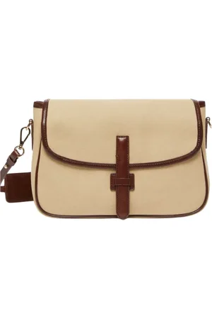 Max Mara Cross Body Bags, female, , ONE SIZE, Canvas Shoulder Bag with Leather Details