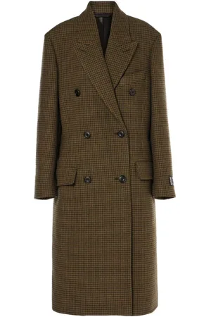 Acne Studios Checked Wool Blend Double-Breasted Coat
