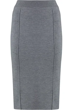 Pinko Pencil Skirts, female, , M, Blend Wool Skirt Elastic Waistband