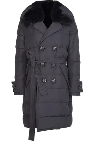 Dsquared2 Belted Coats, female, , 2XS, Fur Collar Trench Coat