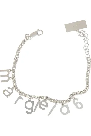 Maison Margiela Necklaces, female, , ONE SIZE, Silver logo bracelet with adjustable chain