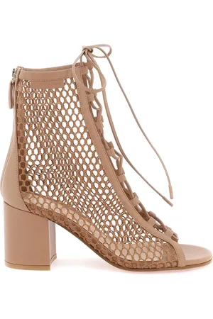 Gianvito Rossi High Heel Sandals, female, , 7 UK, Perforated Knit Open-Toe Ankle Boots
