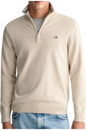 GANT Turtlenecks, male, , L, Classic Cotton Half Zip Sweatshirt
