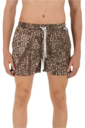 GCDS Beachwear, male, , XL, Logo Costume with Adjustable Waistband