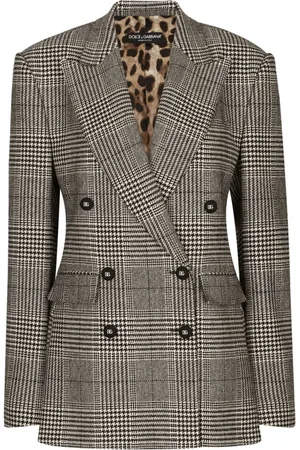 Dolce & Gabbana Blazers, female, , XS, Check Tartan Wool Blazer