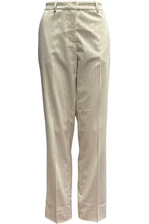 Essentiel Antwerp Straight Trousers, female, , M, Striped Ankle-Length Lightweight Tapered Leg Trousers
