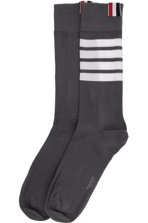Thom Browne Socks, male, , ONE SIZE, Lightweight 4-Bar Cotton Mid