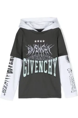 Givenchy Kids Hoodie Dark Grey Logo Print