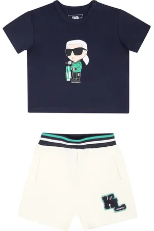 Karl Lagerfeld Blue Sport Suit with Shorts