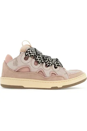 Lanvin Mesh Leather Trainers with Rubber Inserts