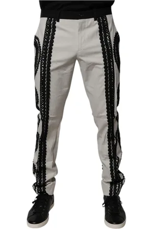 Dolce & Gabbana Lace Trim Formal Dress Trousers