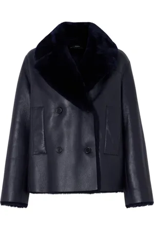 Joseph Shearling Calla Coat - Navy