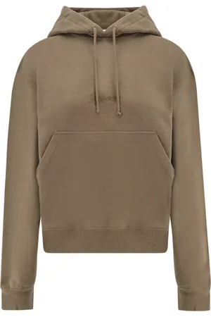 Saint Laurent Logo Embroidered Cotton Sweatshirt with Hood