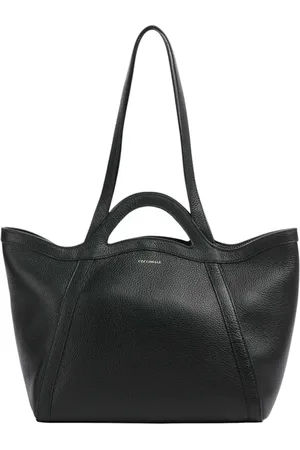 Coccinelle Tote Bags, female, , ONE SIZE, Leather handbag with front logo