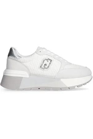 Liu Jo Silver Platform Trainers in Suede Mesh