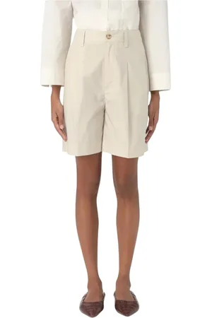 Woolrich High-waisted poplin shorts with buttons