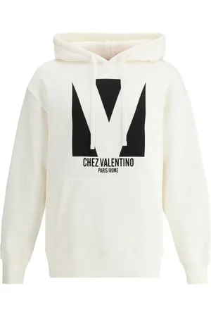 VALENTINO Maxi Monogram Cotton Hoodie with Drawstring
