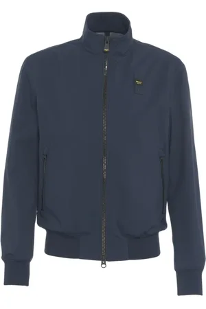Blauer Bomber Jacket with Batik Print