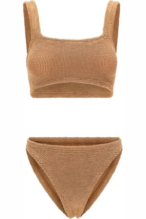 Hunza G Bikinis, female, , ONE SIZE, Off-Shoulder Crinkle Swimsuit Square Neckline