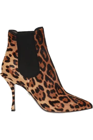 Dolce & Gabbana Heeled Boots, female, , 6 1/2 UK, Leopard-Print Heeled Ankle Boots