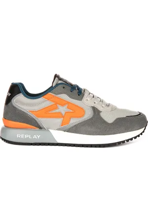 Replay Sneakers, male, , 9 UK, Classic Lace-Up Sneaker in Grey Orange