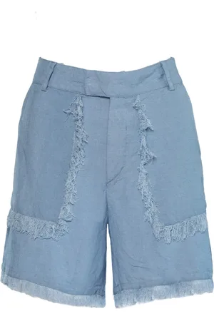 Hest HÉST, Denim Shorts, female, , L, Lila Linen Woven Shorts Faded Denim