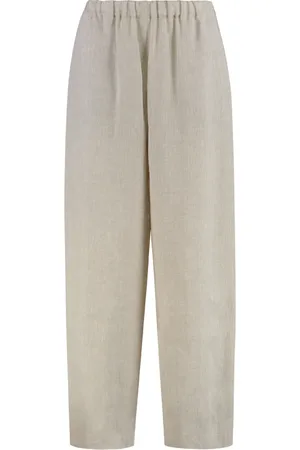 Fabiana Filippi Wide Trousers, female, , M, Linen Elastic Waistband Trousers