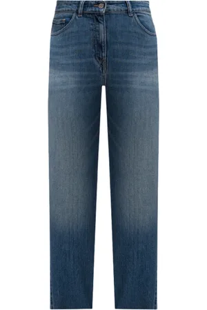 Twin-Set Slim-fit Jeans, female, , W31, Denim Jeans with Scratch Effect Embroidered Logo