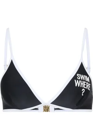 Moschino Bikinis, female, , L, Sea Bikini Top with Triangle Print