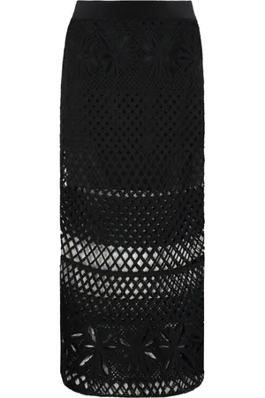 Pinko Flared Crochet Knit Skirt