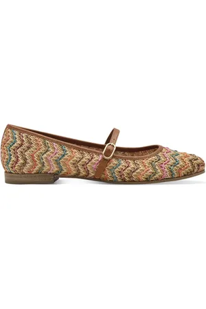 Tamaris Colorful Boho Ballerinas with Zigzag Patterns