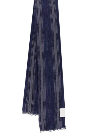 Brunello Cucinelli Silky Scarves, male, , ONE SIZE, Striped Fringed Scarf