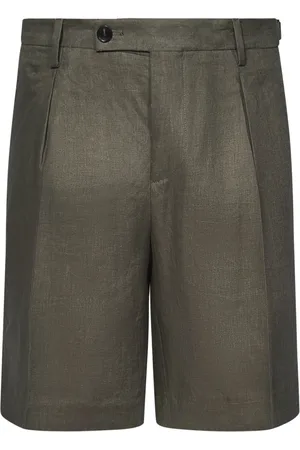 MICHAEL COAL Casual Shorts, male, , W40, Linen Shorts with Military Style