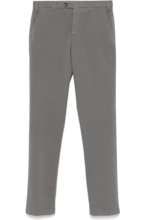 CANALI Straight Trousers, male, , XL, Sarga Chinos with Button Closure