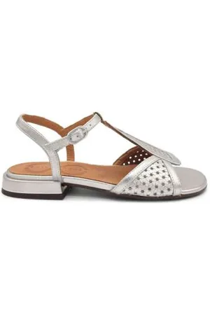 Chie Mihara High Heel Sandals, female, , 6 UK, Silver Leather Sandals with Buckle Closure