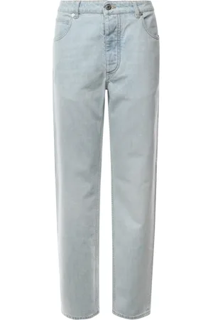 Bottega Veneta Wide Leg Jeans with Suede Patch