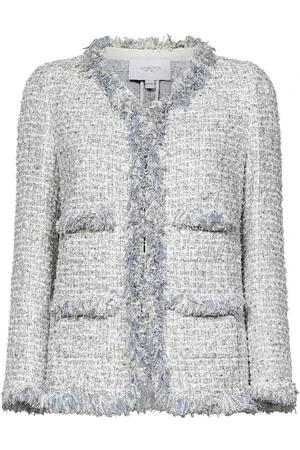 Giambattista Valli Tweed Jackets, female, , S, Fringed V-Neck Jacket