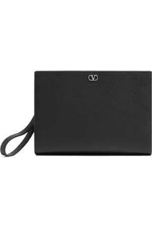 VALENTINO GARAVANI Grained Leather VLogo Clutch Bag