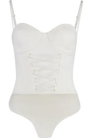 Elisabetta Franchi Tulle detail body with tied neckline